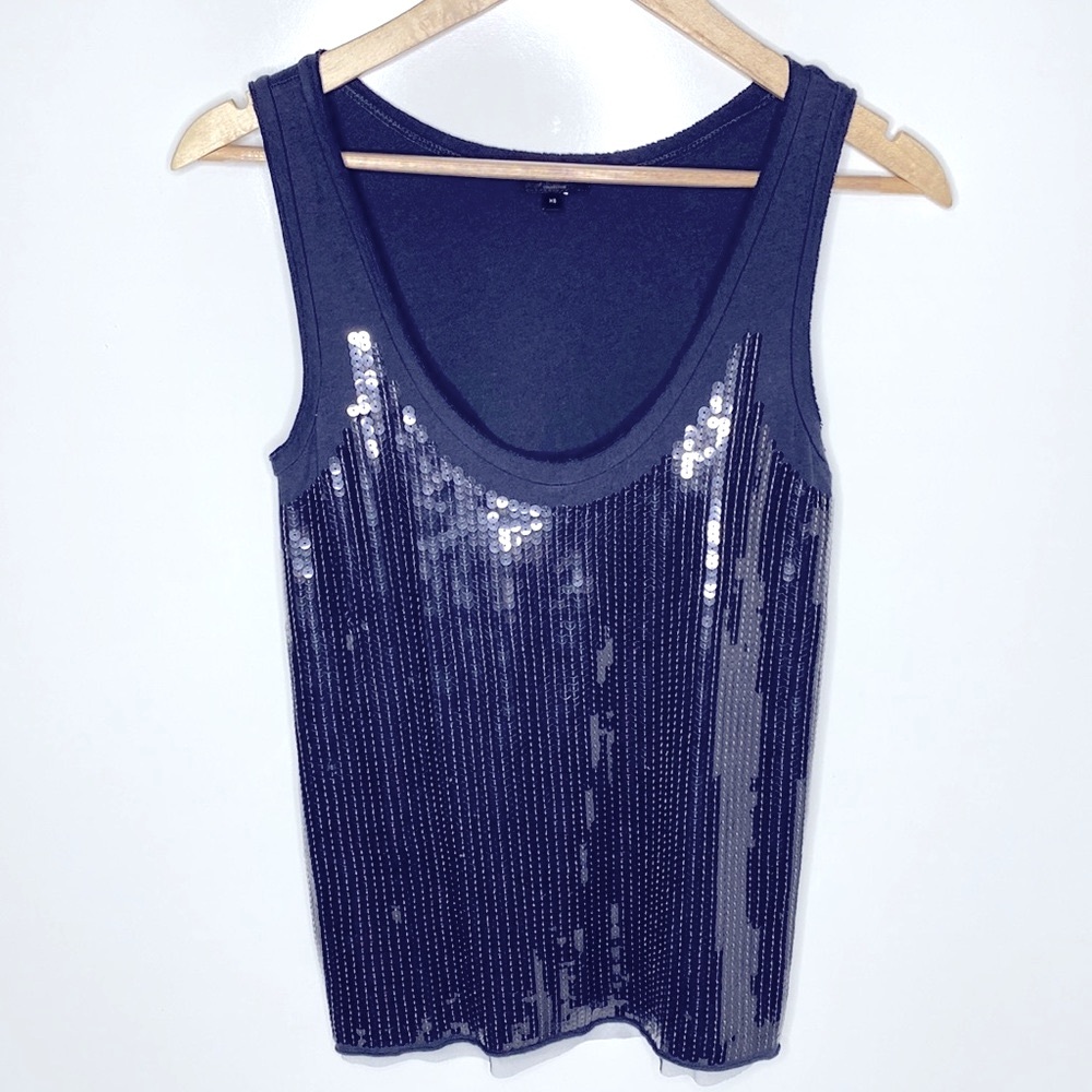 J Crew Slate Navy Blue Sequin Tank XS